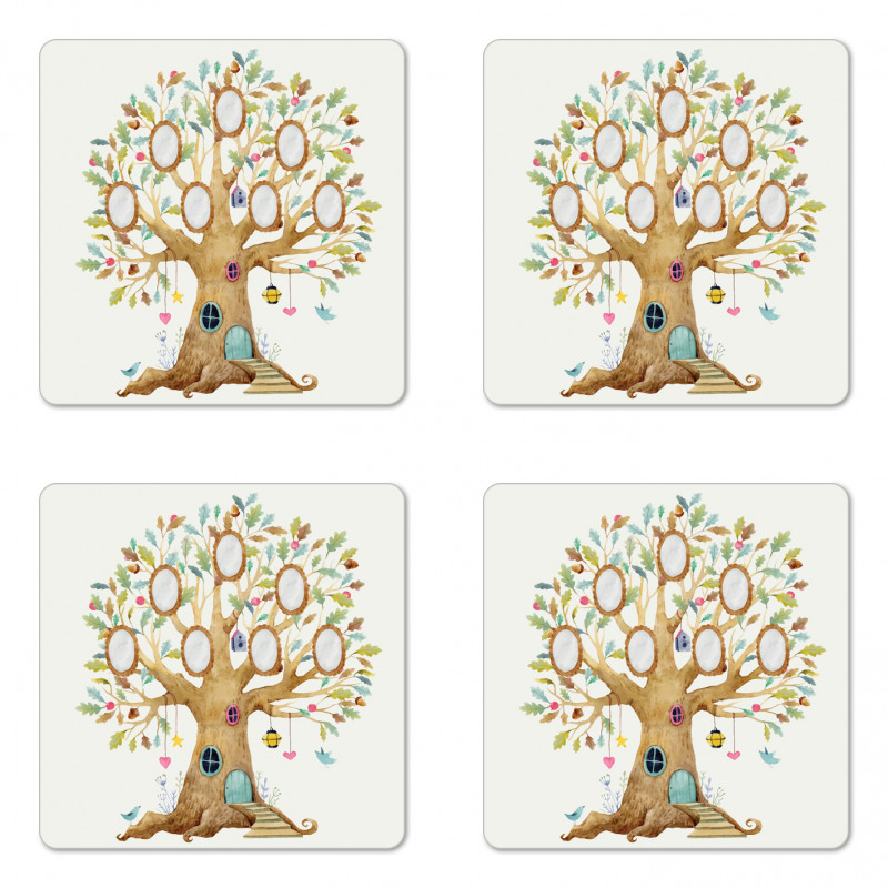 Forest Home Family Tree Coaster Set Of Four