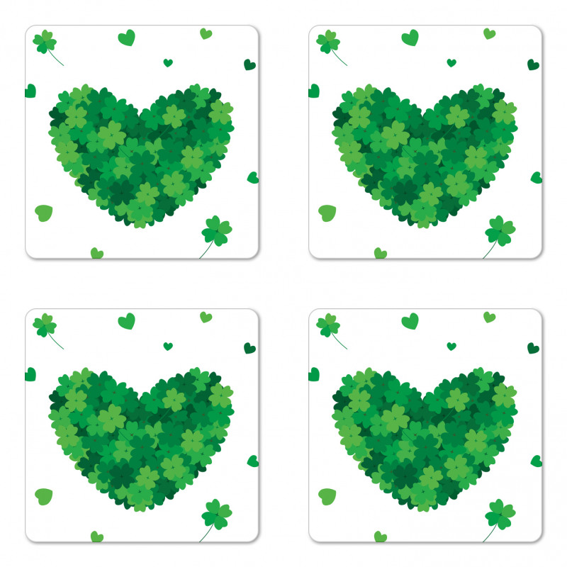 Shamrock Heart Nature Love Coaster Set Of Four