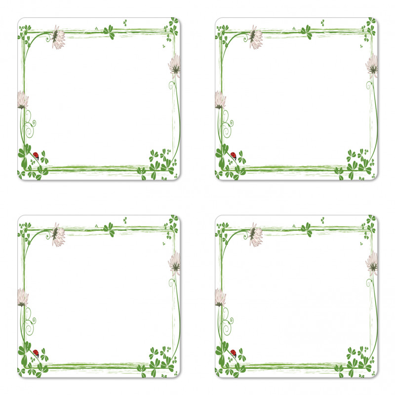 Rectangular Nature Art Frame Coaster Set Of Four