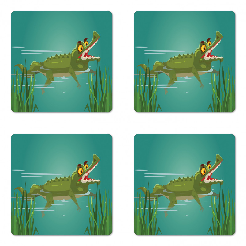 Cartoon in a Lake Coaster Set Of Four