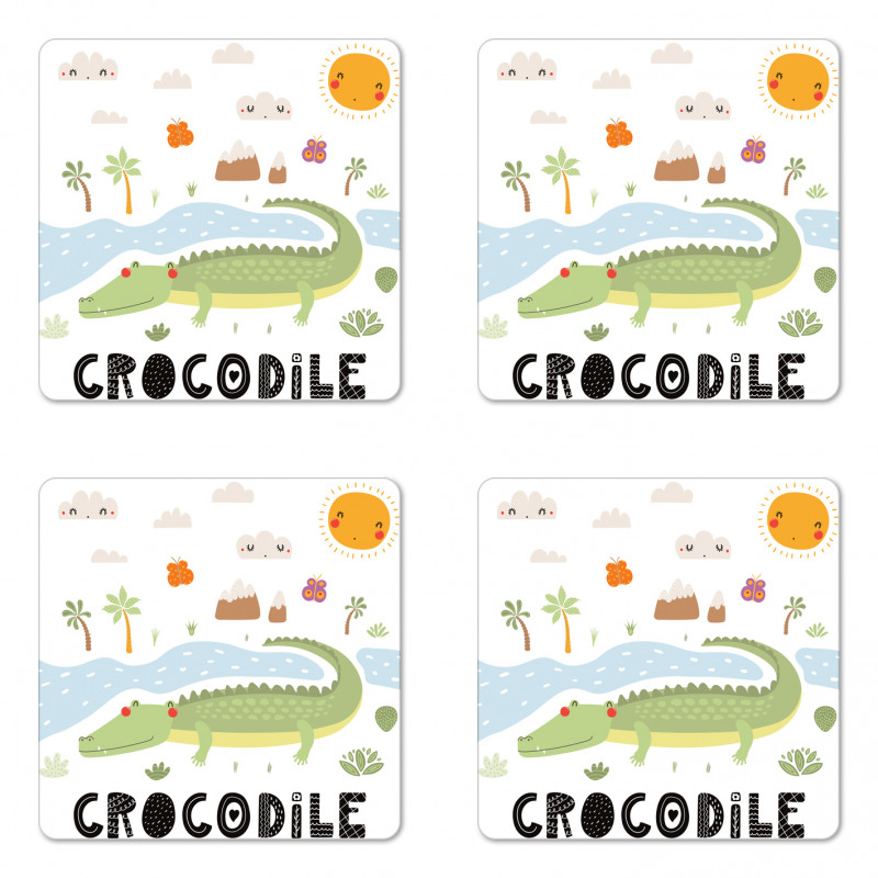 Calligraphy Outdoor Scene Coaster Set Of Four