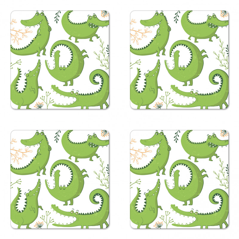 Reptiles and Floral Coaster Set Of Four