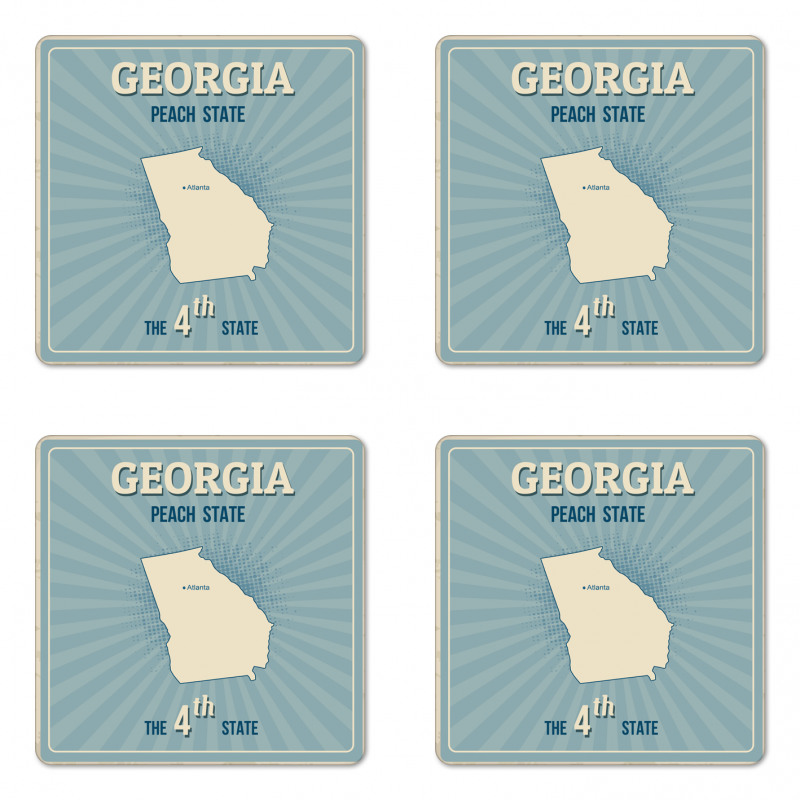 Typographic Map Pattern Coaster Set Of Four