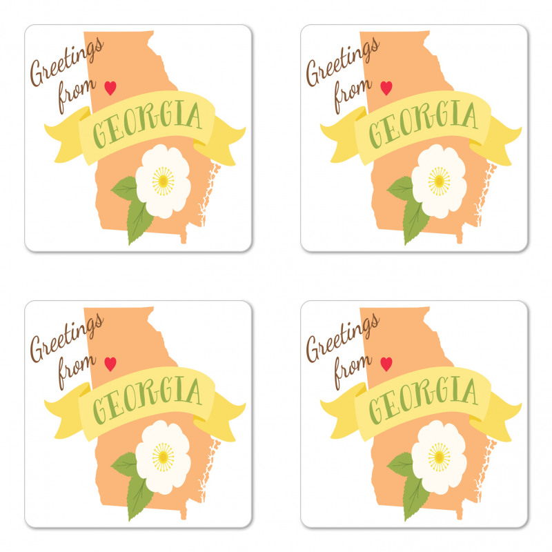 Greetings State Design Coaster Set Of Four