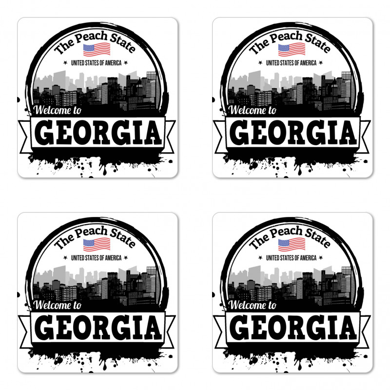 Welcoming Peach State Text Coaster Set Of Four