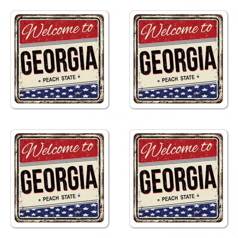 Vintage Welcoming Design Coaster Set Of Four