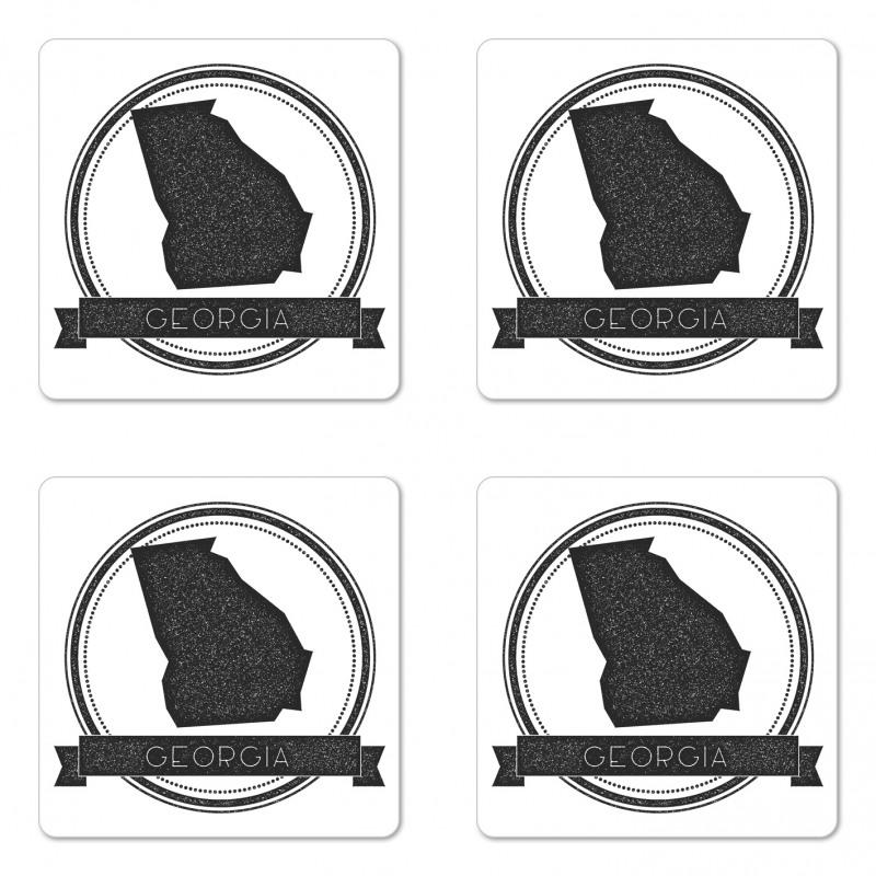 Monochrome Round Pattern Coaster Set Of Four