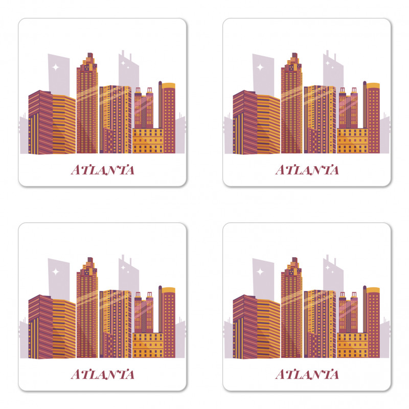 Modern Urban Illustration Coaster Set Of Four