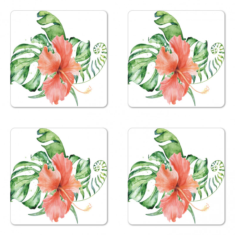 Lush Exotic Single Flower Coaster Set Of Four