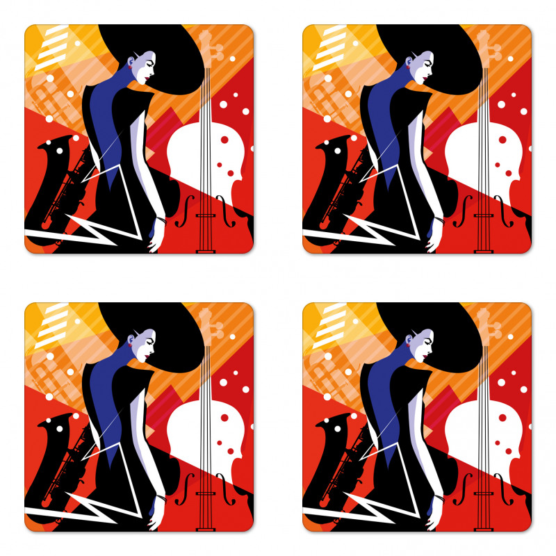 Modern Musical Jazz Coaster Set Of Four