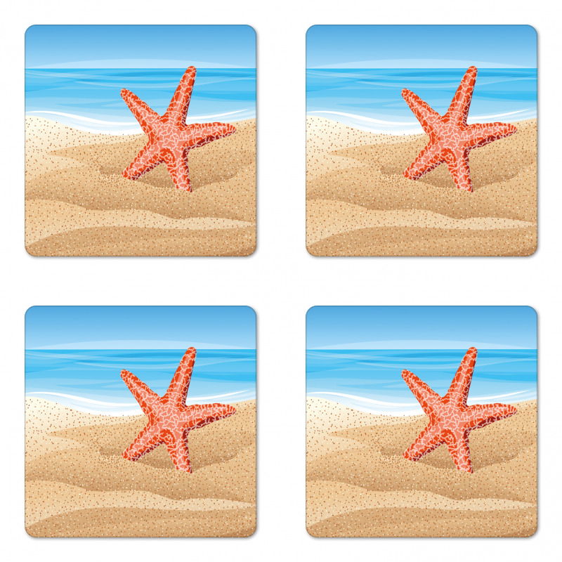 Starfish on the Beach Coaster Set Of Four