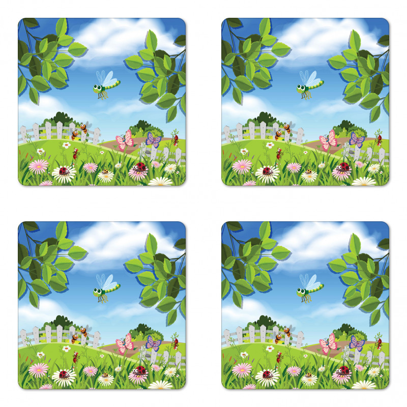 Spring Scene Coaster Set Of Four