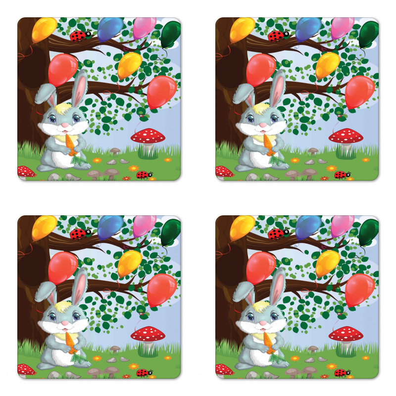 Bunny Balloons Coaster Set Of Four