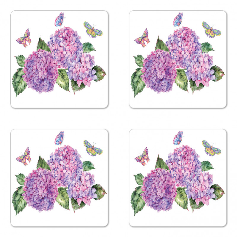 Hydrangea Leaves Coaster Set Of Four