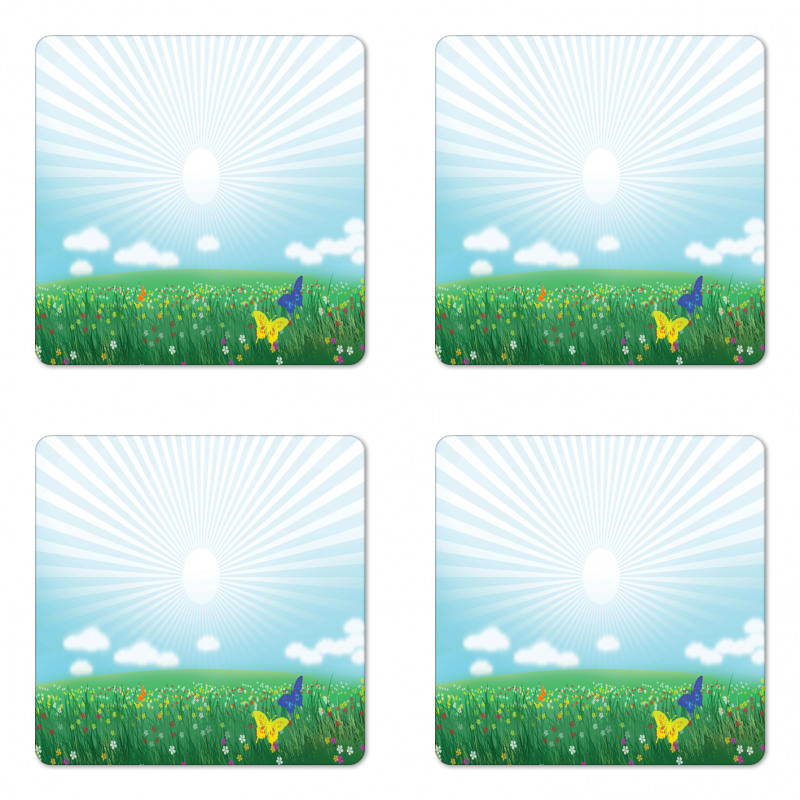 Colorful Meadow Coaster Set Of Four