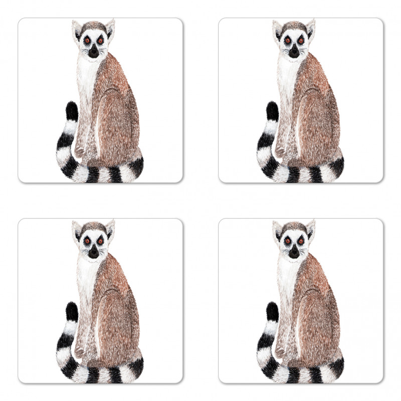 Watercolor Wild Animal Art Coaster Set Of Four