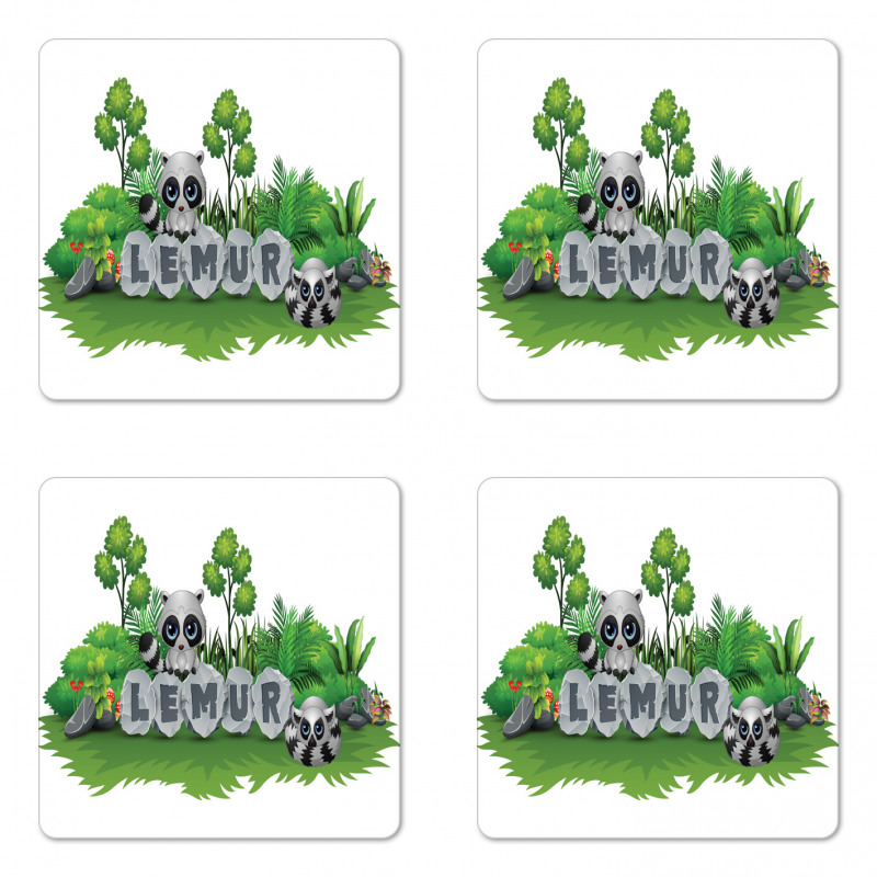 Madagascar Forest Animals Coaster Set Of Four