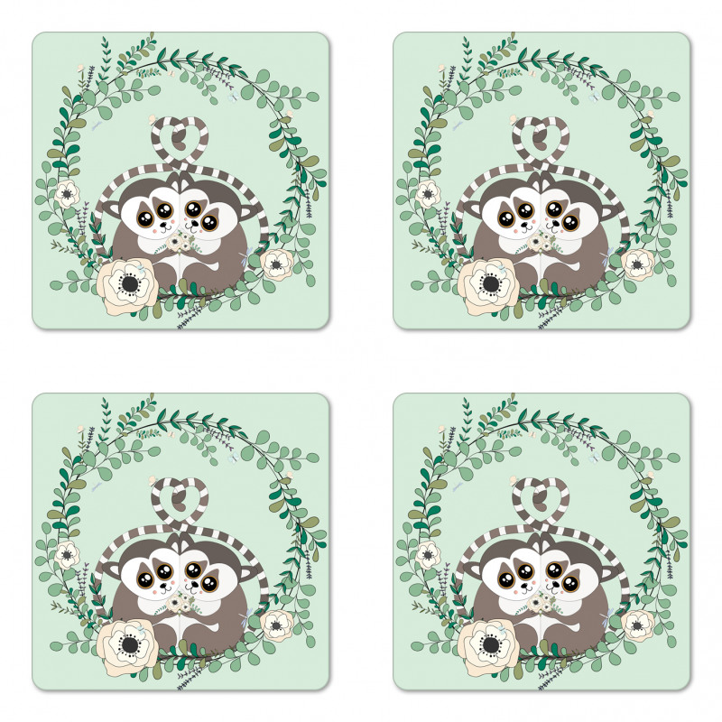 Exotic Wild Monkey Botanical Coaster Set Of Four