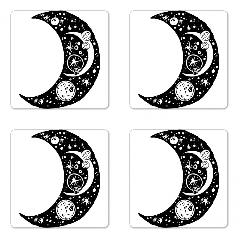 Crescent Doodle Coaster Set Of Four