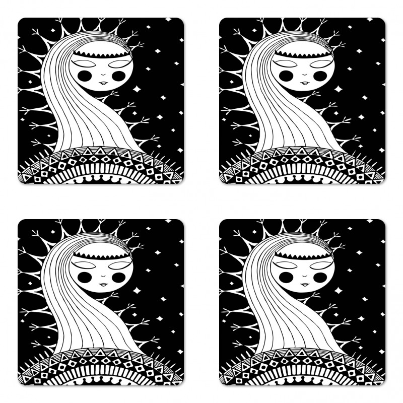 Fantasy Princess Girl Coaster Set Of Four