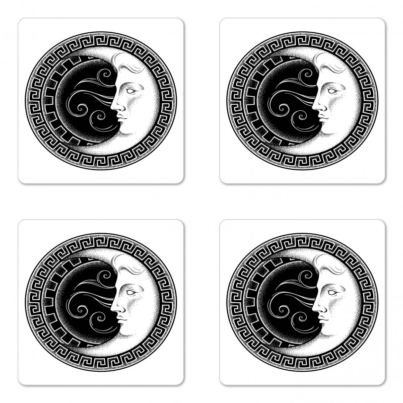 Occult Look Crescent Coaster Set Of Four