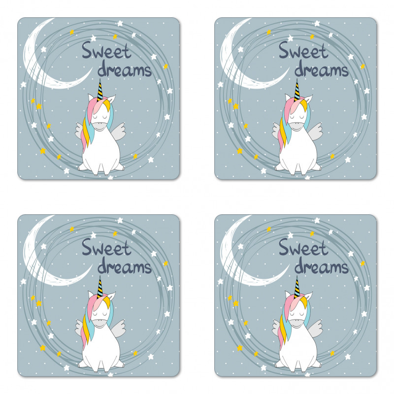 Night Nursery Unicorn Moon Coaster Set Of Four