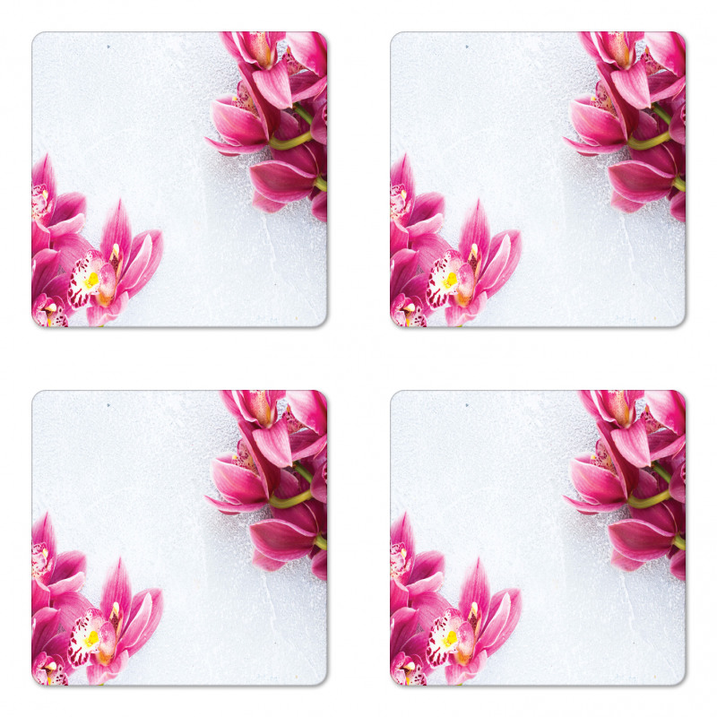 Relaxing Orchids Pattern Coaster Set Of Four