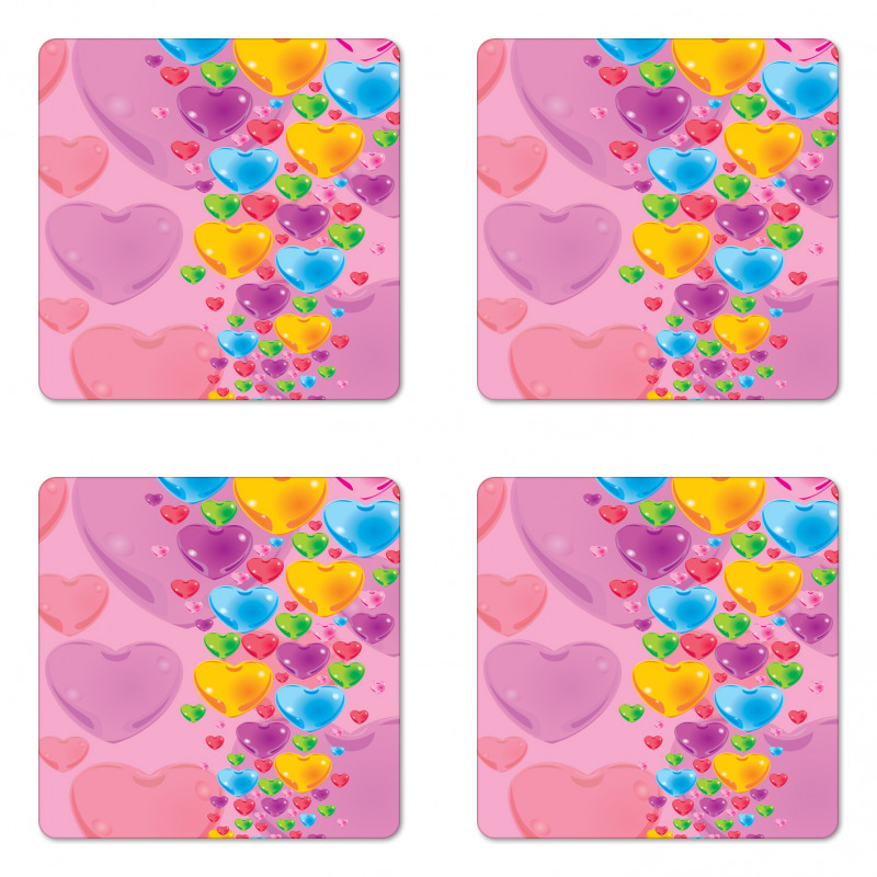 Love Romantic Hearts Coaster Set Of Four