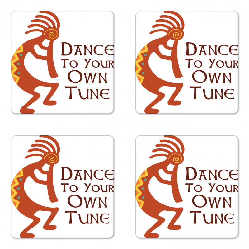 Tribal Dance Symbol Art Coaster Set Of Four