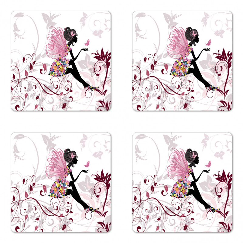 Flower Fairy Butterflies Coaster Set Of Four