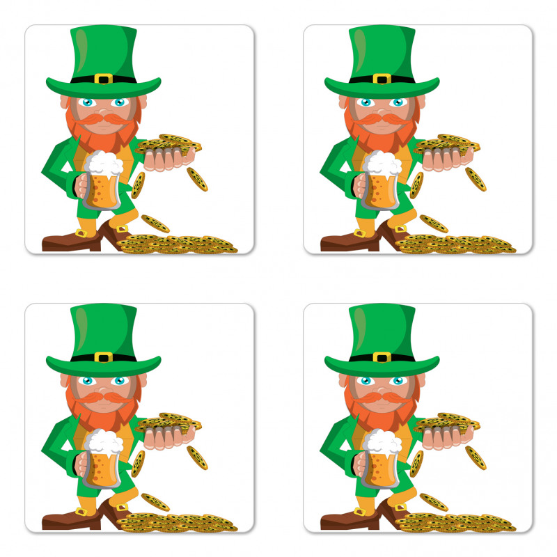 Holding Coins Beer Coaster Set Of Four