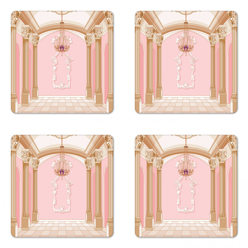 Chandelier Ceiling Castle Coaster Set Of Four