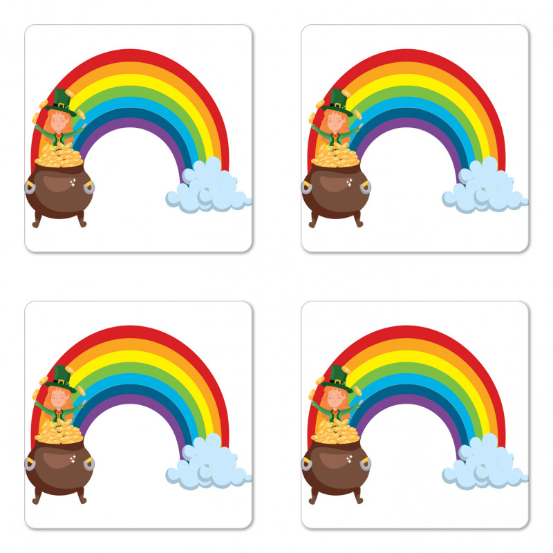 Irish St Patrick's Day Rainbow Coaster Set Of Four