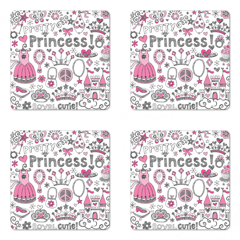 Fairy Tale Princess Tiara Coaster Set Of Four