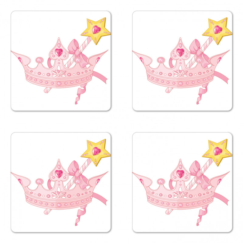 Crown and Magic Wand Coaster Set Of Four