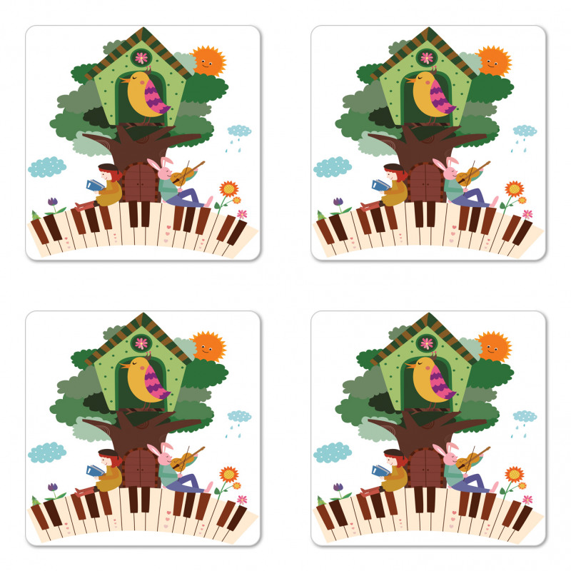 Animals Nest House Coaster Set Of Four