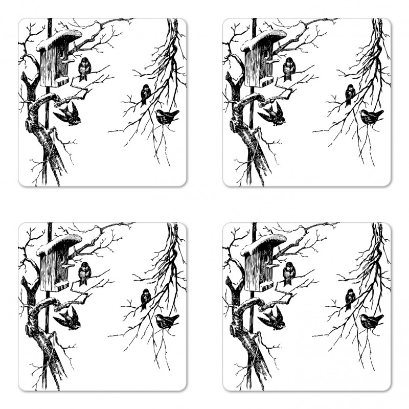 Nest of Sparrows Coaster Set Of Four