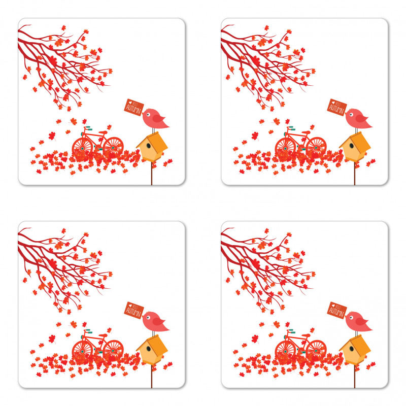 Tree Leaves Foliage Coaster Set Of Four