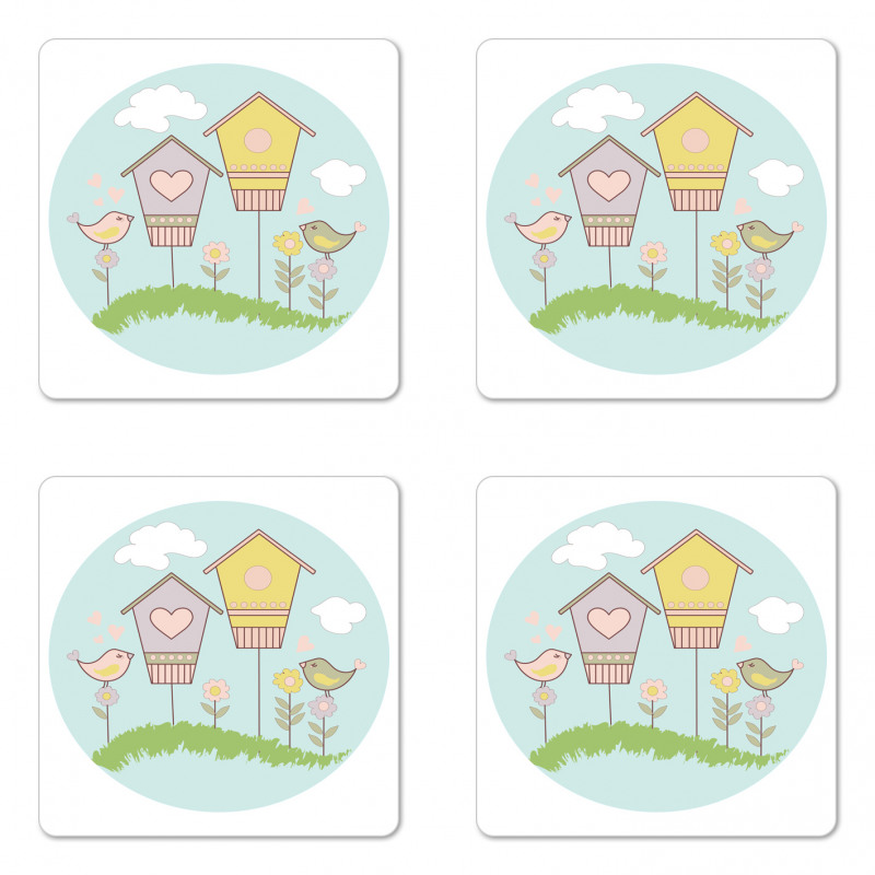 Meadow Flower Nest Cloud Coaster Set Of Four