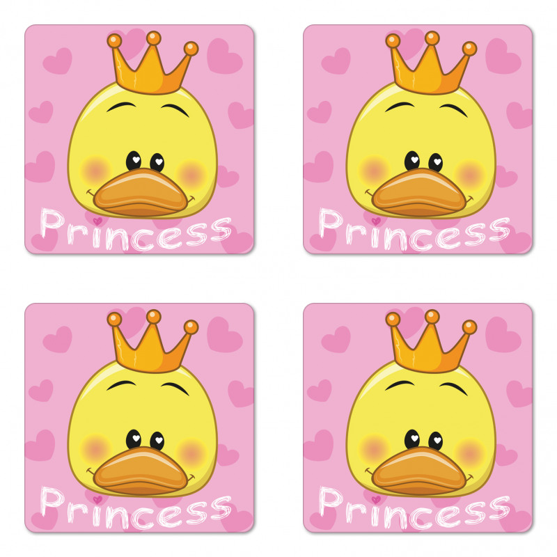 Princess Duck with Tiara Coaster Set Of Four