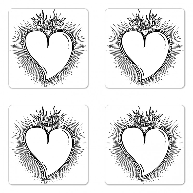 Heart with Rays Coaster Set Of Four