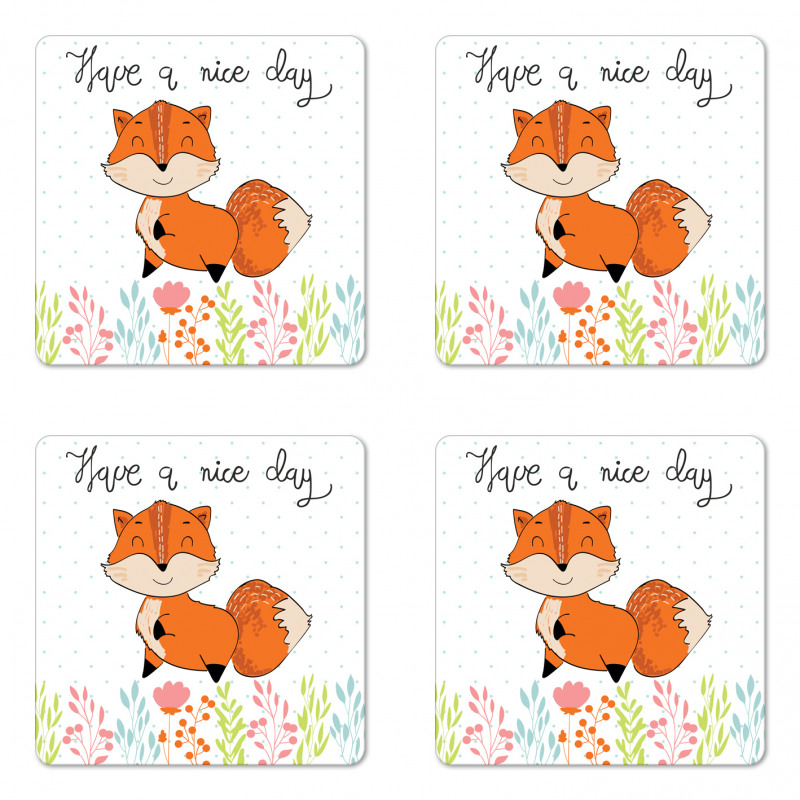 Have a Nice Day Wording Animal Coaster Set Of Four