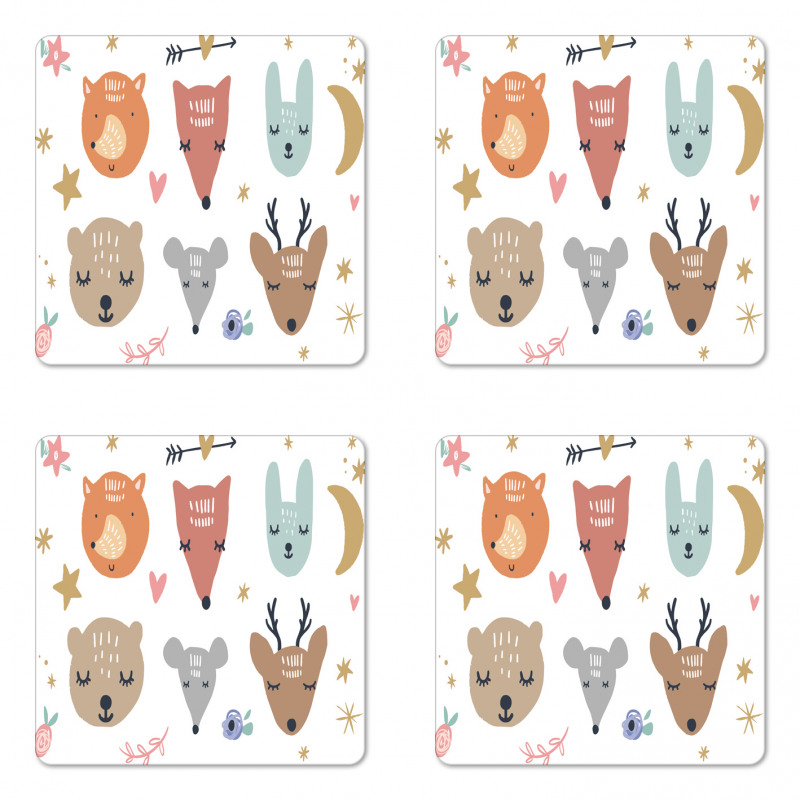 Scandinavian Animals Coaster Set Of Four