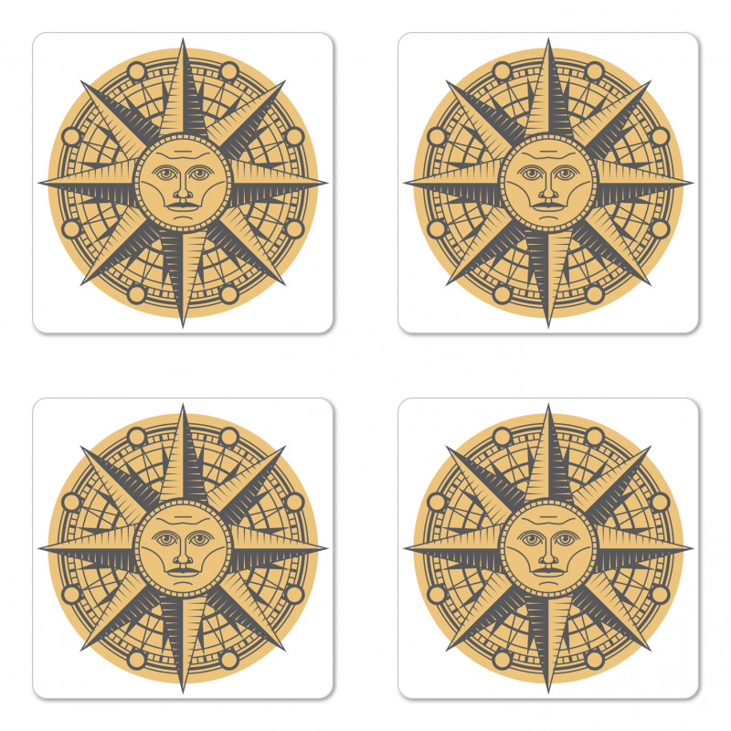 Sun Compass Art Coaster Set Of Four