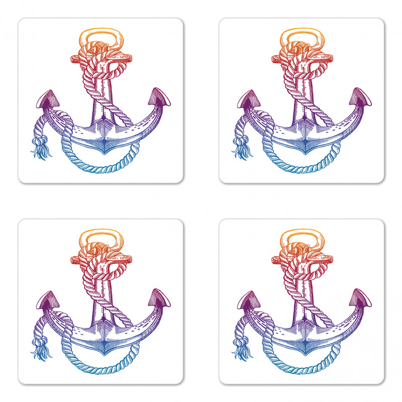 Ombre Anchor Rope Coaster Set Of Four