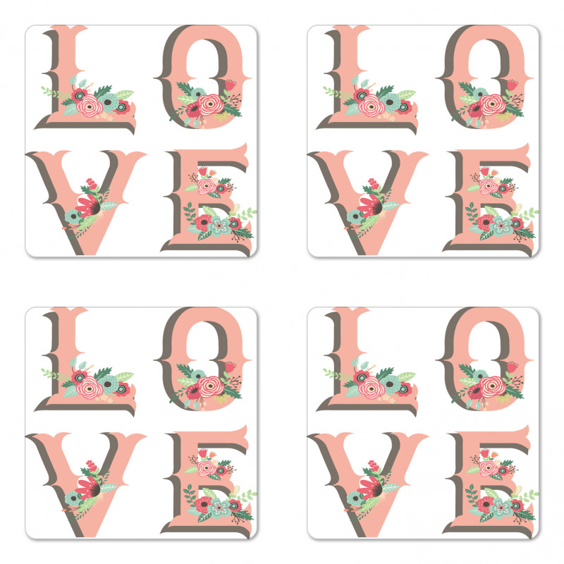 Big Love Lettering Coaster Set Of Four