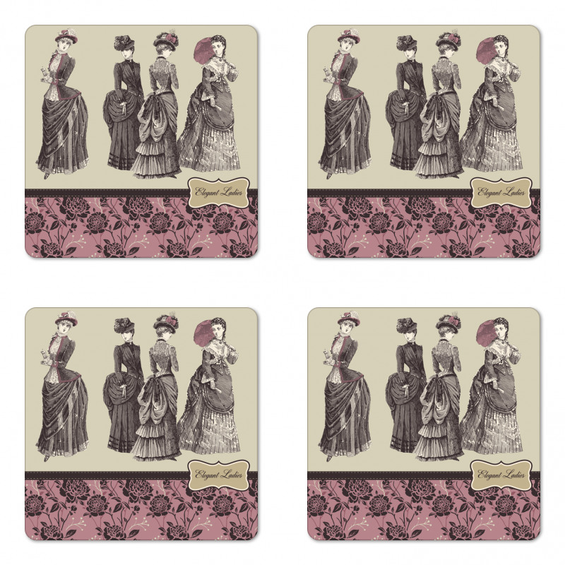 Women Fashion Handbag Coaster Set Of Four