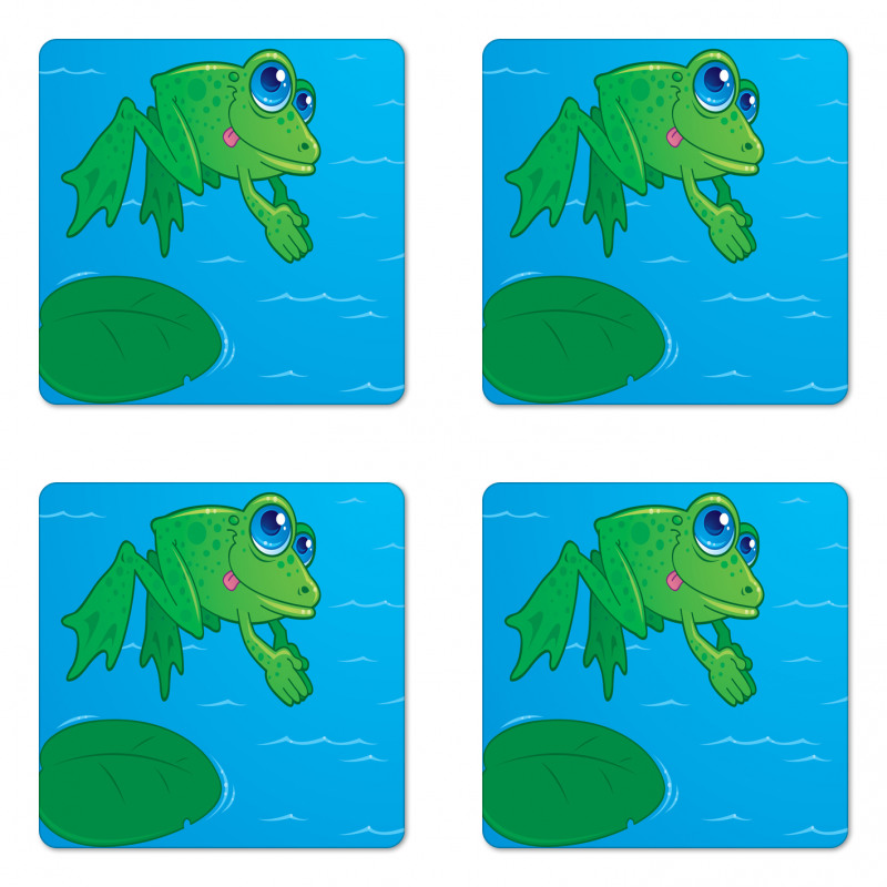 Diving Animal from a Leaf Coaster Set Of Four