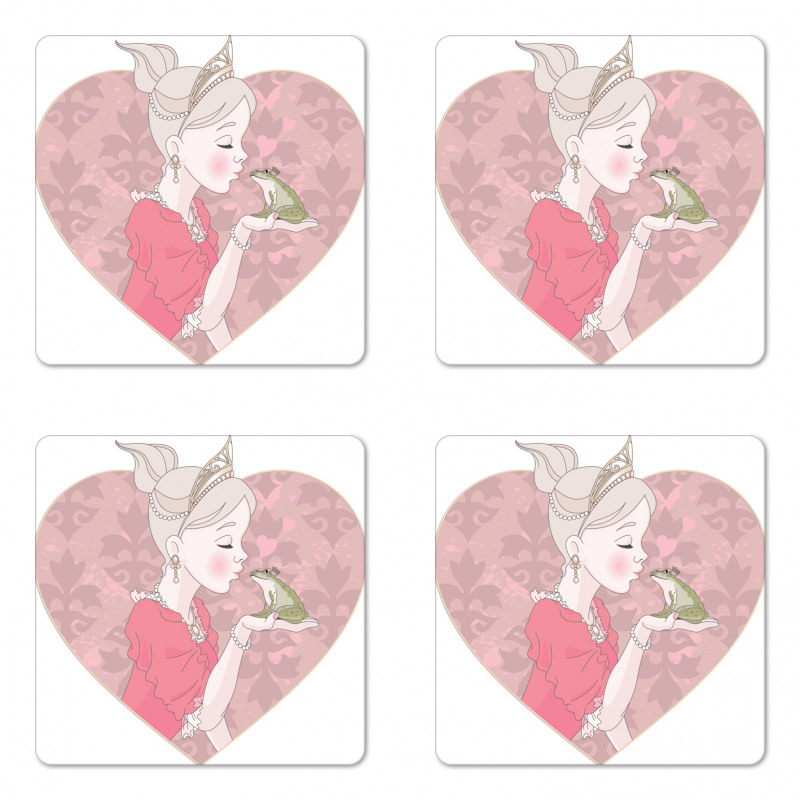 Fairytale Princess Kiss Art Coaster Set Of Four