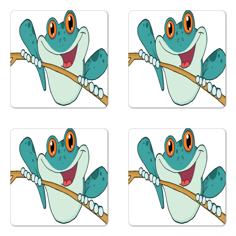 Animal Holding on a Branch Coaster Set Of Four